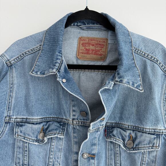 Vintage Levis Denim Trucker Jacket Medium 70507 Type 3 III Blue Jean 90s - Picture 5 of 11